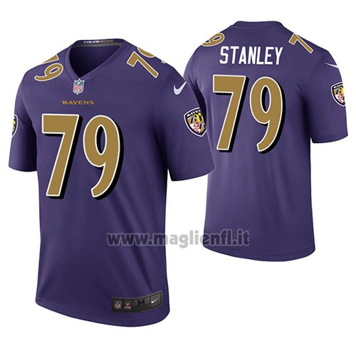 Maglia NFL Legend Baltimore Ravens Ronnie Stanley Viola Color Rush